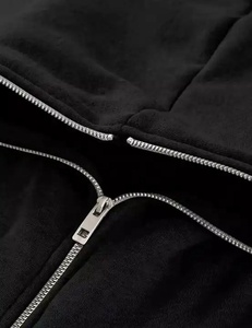 Sudadera con capucha y cremallera de cara completa para hombre en blanco con logotipo personalizado al por mayor - Product Image 4