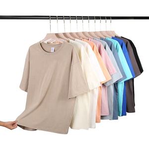 2023 été 210g coton lourd hommes surdimensionné T-Shirt personnalisé blanc goutte épaule à manches courtes respirant 100% coton - Product Image 1