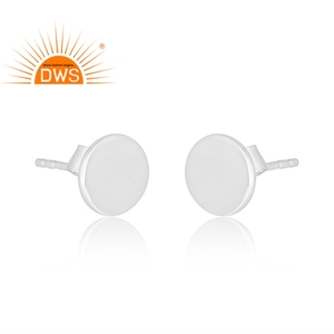 Best Selling <b>Fine</b> Sterling Silver Round <b>Stud</b> <b>Earring</b> Custom Jewelry For Women Gift For Her - Product Image 2