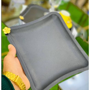 Plateau de service noir élégant Forme personnalisée pour les fournisseurs de restaurants d'hôtels Accessoires de serveurs Plateau à dessert - Product Image 2