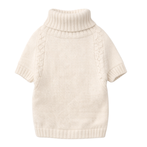 Pull en tricot pour chien, couleur vanille, doux et chaud, pull confortable pour animaux de compagnie, tricot d'hiver pour petits et moyens chiens, style classique neutre - Product Image 5