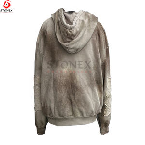 Hombres de gran tamaño Hip Hop personalizado desgastado bordado Street Wear Sudadera con capucha mejor fabricado 2023 - Product Image 2