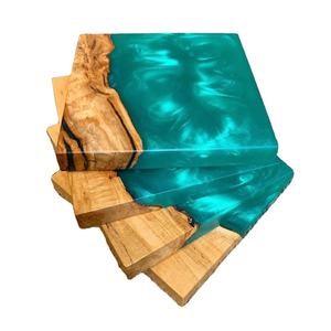 แผ่นรองแก้วทำจากไม้เรซินแผ่นรองแก้วเครื่องดื่มสำหรับตกแต่ง2026อีพ็อกซี่เชิงสร้างสรรค์ - Product Image 1