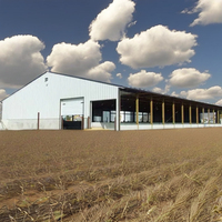 Structure en acier sur mesure pour étable à vaches laitières, bâtiment d'élevage ventilé pour bétail