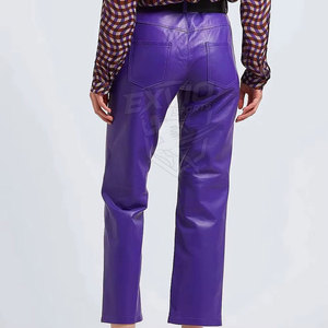 Pantalons en cuir pour femmes, taille mi-haute, coupe slim, mode streetwear, pantalons en cuir pour femmes pour l'hiver - Product Image 3