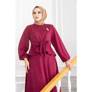 บอดี้สูท2ชิ้นของผู้หญิงจีบสีแดงม่วงเข้มชุดแฟชั่นและหรูหรา - Product Image 3