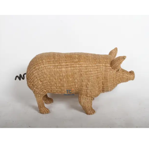 Jacinto de agua de juego tejido a mano, figura de cerdo grande de pie de cuerda, cerdo de fregado hecho en Vietnam, precio al por mayor - Product Image 1