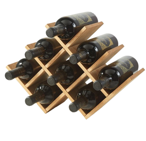 Soporte para botellas de vino de encimera moderna de mesa Almacenamiento de vino de alta calidad Estantes de exhibición completamente de madera Estante de vino de madera - Product Image 2