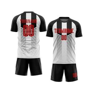 Conjunto de Uniforme de Fútbol Moderno con Rayas, Camiseta de Manga Corta, Uniforme de Fútbol Transpirable, Ropa Deportiva de Alto Rendimiento, Atuendo de Entrenamiento para Partidos - Product Image 1