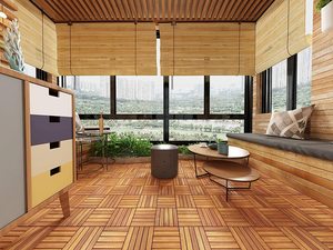 Hlc Vietnam Modern 30x30cm Acacia/Teck Carreaux de sol extérieurs en bois 18mm d'épaisseur 1 an de garantie Couleur personnalisée - Product Image 4