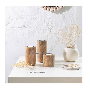 Modern Ins Style Simple Acacia /Mango Wooden Candlestick Customized 3 Types Wood Candle Holder As Per Your Demand Candle Holder - Product Image 6