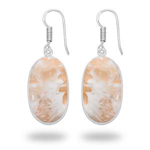 Nueva Colección 2026, Pendientes de Scolecita Color Durazno, Pendientes de Piedras Preciosas, Latón Plateado en Plata, Joyería de Lujo para Ella - Product Image 1