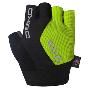 Gants de vélo mi-doigts d'été, design jaune personnalisé et matière polyester pour le vélo et le cyclisme - Product Image 4