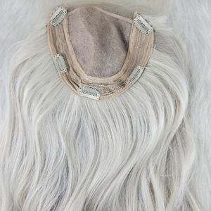 Topper de cheveux européen personnalisé en cheveux vierges Remy pour femmes, mono fin, double trame, prêt pour la permanente, à fixer par ruban adhésif, cheveux teints - Product Image 5