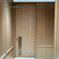 Porte intérieure battante moderne en bois massif, design personnalisé Huasin, pour villa, hôtel, chambre.