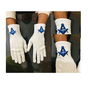 ผ้ากันเปื้อน Masonic Regalia Master Mason สีฟ้าพร้อมปลอกคอโซ่อัญมณีและถุงมือ-Hse - Product Image 4