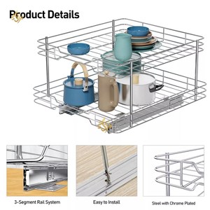 Estante de especias, organizador de especias extraíble de metal, utensilios de cocina, el mejor artículo para armario, organizador debajo del fregadero, estante de especias de acero a bajo precio - Product Image 3