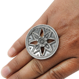 Indian Artisan Look 925 Sterling Oxydé Argent Réglable Bohème Bague Bijoux Faits À La Main Fabricant Usine En Vrac Prix Inde - Product Image 2