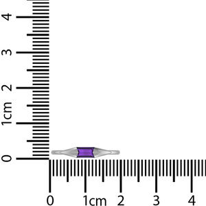 Bague en argent sterling 925, finition haut de gamme, sertie de pierres précieuses améthyste, forme baguette, classique, tendance, pour mariage, fête, mode - Product Image 5