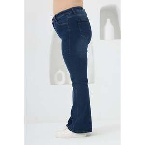 Jeans à jambes larges bleu marine grande taille - Product Image 2