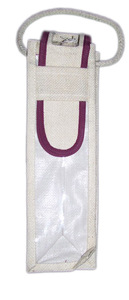 Sac fourre-tout en jute à poignées pour bouteille de vin unique, motif géométrique imprimé sur mesure, petite taille, dernière collection, emballage cadeau, housse pour bouteille d'eau - Product Image 3