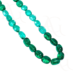 Collier d'émeraudes cultivées en laboratoire Perles à facettes lisses polies vertes Nano Cut Gemstone Strand for Jewelry Making Customisable - Product Image 2