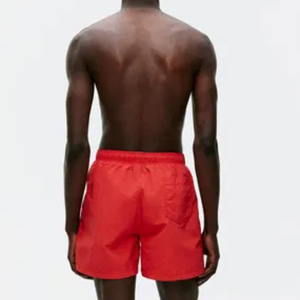 กางเกงขาสั้นลำลองผู้ชายแบบเรียบง่ายรุ่นใหม่เอวสม็อคพร้อมเชือกผูก เหมาะสำหรับเล่นกีฬาวิ่ง ผ้าฝ้าย 100% แห้งเร็ว - Product Image 4