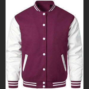 Cuello redondo Botón cubierto Ropa al aire libre Estilo casual Productos pesados Chaqueta universitaria de longitud regular para hombres Chaqueta de hombre - Product Image 1