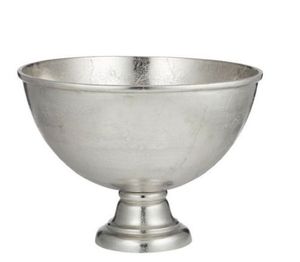 Bol de service en métal argenté de qualité commerciale avec base sur pied, idéal pour fruits, salades et événements, en aluminium, vente en gros pour restaurants - Product Image 1