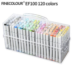 精细彩色120颜色EF100 EF101 EF102 EF103 EF104酒精基可再填充素描画画笔艺术记号笔套装 - Product Image 2