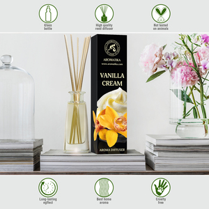 Diffuseur de parfum Aromatika Crème Vanille 100ml avec un parfum chaud et sucré de dessert, parfum d'ambiance longue durée - Product Image 3