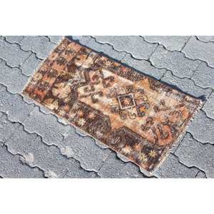 พรมวินเทจขนาดเล็ก 1.2x2.4 ฟุต (36x74 ซม.) พรมลายพรางสีน้ำตาลตุรกี - Product Image 2
