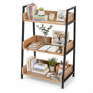 ชั้นวางของไม้ CASAN 3 ชั้น พร้อมโครงเหล็กสำหรับห้องนั่งเล่น - ติดตั้งง่าย - Product Image 1