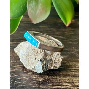 Anillo Allen Tolino para Hombre, Modelo Cobblestone, con Turquesa Sleeping Beauty y Plata de Ley, Piedra Natural Tallada, Talla 5.75, para Uso Diario - Product Image 4