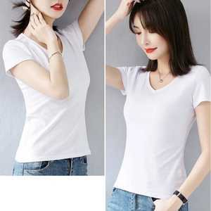 เสื้อยืดผ้าฝ้าย100% ของผู้หญิงความยาวปานกลางแขนสั้นปักลายออกแบบได้ตามต้องการไซส์ใหญ่พิเศษระบายอากาศ - Product Image 6