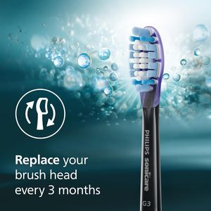 Têtes de brosse à dents électriques de rechange authentiques Philips Sonicare G3 Two-in-One, noires, lot de 4, pour une utilisation d'un an, HX9054/95 - Product Image 6