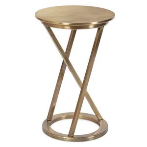 Nouveauté Table d'appoint en métal de forme ronde Design haut de gamme Table d'appoint sur pied Finition plaquée or faite à la main au prix de gros 2025 - Product Image 1