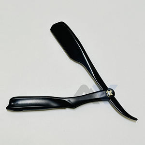 Nouvelle arrivée Rasoir de barbier à pince Professionnel en acier inoxydable Porte-lame de style pince Rasoir droit de sécurité pliable en plastique - Product Image 4