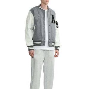 Varsity Letterman Baseball Bomber Chaquetas de hombre Lana y manga de cuero blanco Parches bordados Chaqueta de béisbol universitaria para hombres - Product Image 5