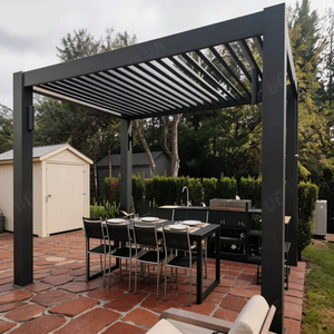 <span class=keywords><strong>Abri</strong></span> <span class=keywords><strong>de</strong></span> barbecue avec structure en aluminium, panneaux latéraux en maille coupe-vent, comptoir <span class=keywords><strong>de</strong></span> cuisine extérieur, évier, rangement, brûleur <span class=keywords><strong>de</strong></span> barbecue en acier inoxydable et aération - Product Image 1
