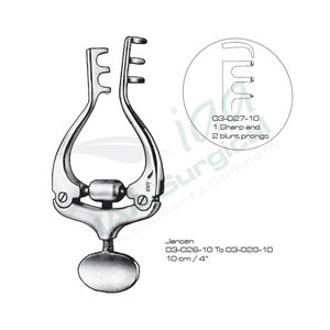 Retractor autoajustable Jansen 3x3 con puntas afiladas y ciegas, tornillo de ajuste manual, acero alemán de alta calidad, para cirugía general - Product Image 3