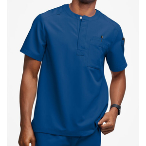 เสื้อพยาบาลสครับชาย4วิธียืดได้พร้อมกางเกงสครับจ็อกเกอร์กระเป๋ากลางและคาร์โก้มีประสิทธิภาพที่เหนือกว่าและใส่สบาย - Product Image 1