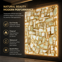 Revêtement mural en pierre de marbre artificiel, panneau décoratif en onyx rétroéclairé jaune, imperméable et ignifuge, pour salle de bain, briques décoratives modernes