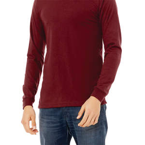 T-shirt à manches longues Cardinal Heather: 52% Airlume coton peigné, mélange 48% poly pour un confort et un style audacieux - Product Image 5