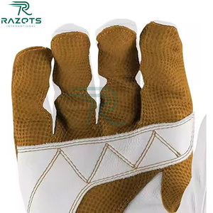 Guantes de Bateo de Béisbol Razorts International, de Cuero Blanco y Marrón, Equipo de Entrenamiento para Adultos, Duraderos y Transpirables - Product Image 2