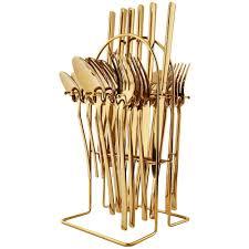 Cubiertos de estilo italiano hechos a mano, juego de cubiertos de latón, mango en forma de bambú de latón, estilo Vintage real, acero inoxidable - Product Image 5