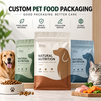 Sac d'emballage alimentaire pour animaux de compagnie à huit soudures latérales personnalisé avec fermeture éclair et fond plat pour aliments pour chiens, chats et nutrition animale