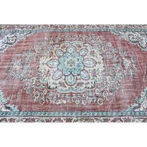 Tapis turc, grand tapis de 5,5 x 8,6 pieds, tapis vintage en laine marocaine rouge - Product Image 5