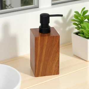 เครื่องจ่ายสบู่ทำจากไม้ธรรมชาติที่ทนทานแบบหรูหราเครื่องจ่ายของเหลวที่เป็นมิตรกับสิ่งแวดล้อมทำด้วยมือสำหรับห้องน้ำและห้องครัว - Product Image 6