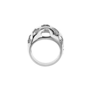 Stuller Heart <b>Dome</b> <b>Ring</b> 50786:107P Rhodium Plated Emerald Cut SS with Pearl Everyday Wear Gemstone Jewelry - Product Image 2